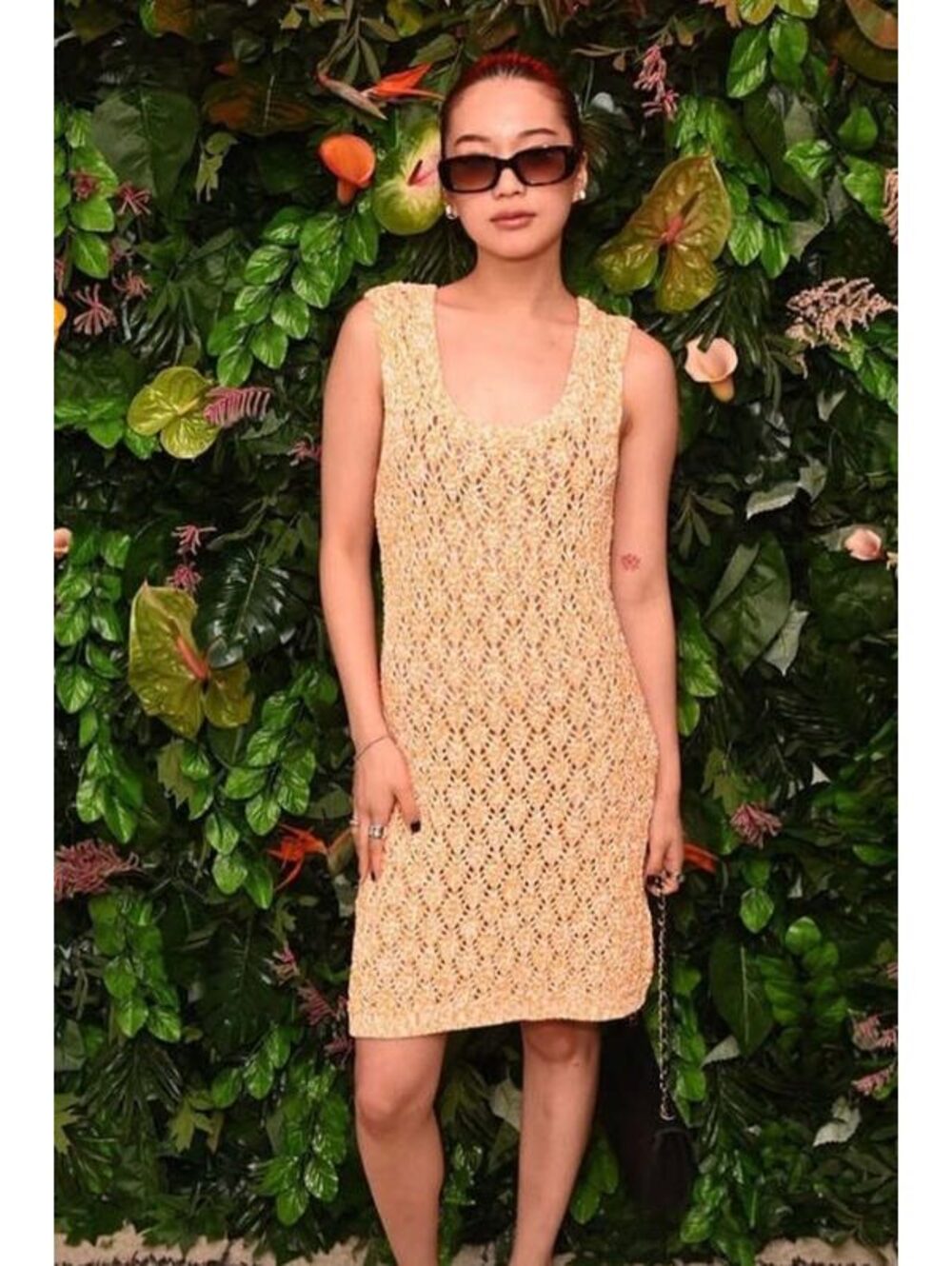 Stine Goya Esme Orange Melange Knit Eyelet Midi Dress - Fits Like Medium (M)